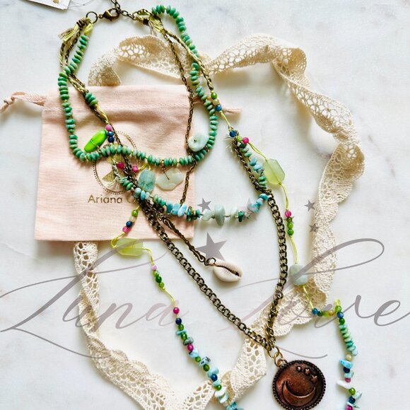 FREE PEOPLE x Ariana Ost Celestial Layered Charmed Necklace - EXCLUSIVE! - Picture 2 of 7